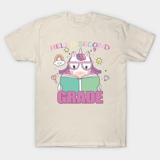 hello second grade kids and baby back to school gift T-Shirt